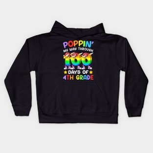 My Way Through 100 Days Of 4Th Grade School Pop It Kids Hoodie